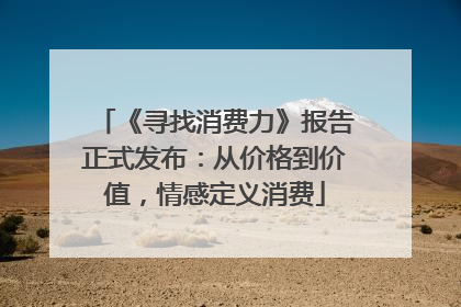 《寻找消费力》报告正式发布：从价格到价值，情感定义消费