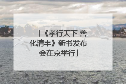 《孝行天下 善化清丰》新书发布会在京举行