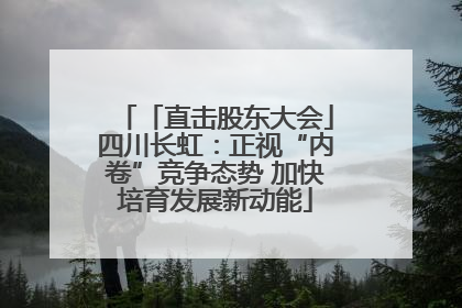 「直击股东大会」四川长虹：正视“内卷”竞争态势 加快培育发展新动能