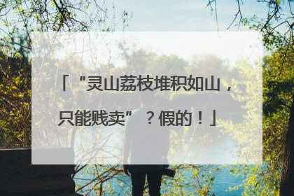 “灵山荔枝堆积如山，只能贱卖”？假的！