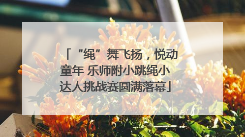 “绳”舞飞扬，悦动童年 乐师附小跳绳小达人挑战赛圆满落幕