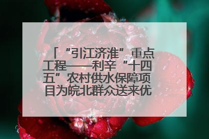 “引江济淮”重点工程——利辛“十四五”农村供水保障项目为皖北群众送来优质“引调水”