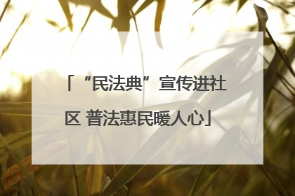 “民法典”宣传进社区 普法惠民暖人心