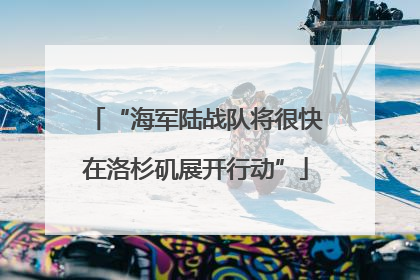 “海军陆战队将很快在洛杉矶展开行动”