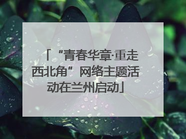 “青春华章·重走西北角”网络主题活动在兰州启动