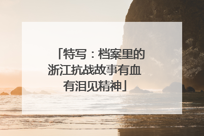 特写：档案里的浙江抗战故事有血有泪见精神