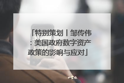 特别策划丨邹传伟：美国政府数字资产政策的影响与应对