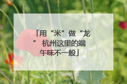 用“米”做“龙” 杭州这里的端午味不一般