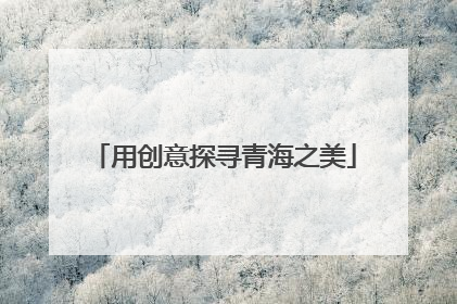 用创意探寻青海之美