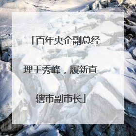 百年央企副总经理王秀峰，履新直辖市副市长