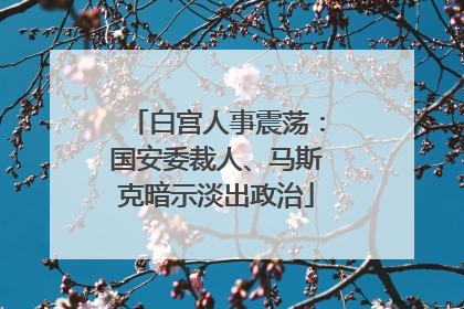 白宫人事震荡：国安委裁人、马斯克暗示淡出政治