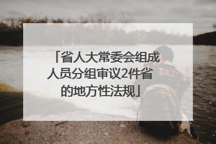 省人大常委会组成人员分组审议2件省的地方性法规