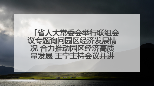 省人大常委会举行联组会议专题询问园区经济发展情况 合力推动园区经济高质量发展 王宁主持会议并讲话 王予波带队到会应询