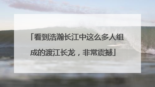 看到浩瀚长江中这么多人组成的渡江长龙，非常震撼