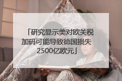 研究显示美对欧关税加码可能导致德国损失2500亿欧元