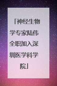 神经生物学专家陆伟全职加入深圳医学科学院