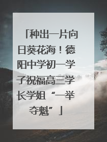 种出一片向日葵花海！德阳中学初一学子祝福高三学长学姐“一举夺魁”