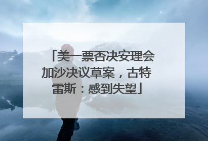 美一票否决安理会加沙决议草案，古特雷斯：感到失望