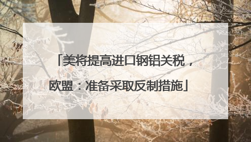 美将提高进口钢铝关税，欧盟：准备采取反制措施