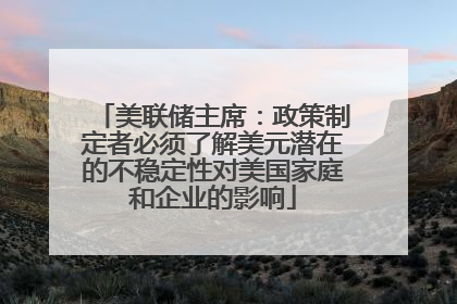 美联储主席：政策制定者必须了解美元潜在的不稳定性对美国家庭和企业的影响