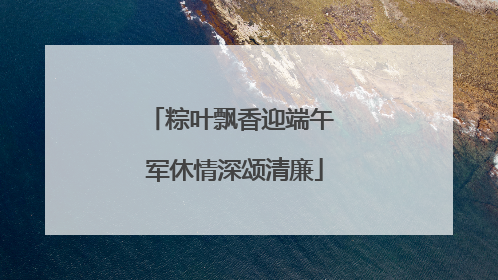 粽叶飘香迎端午 军休情深颂清廉