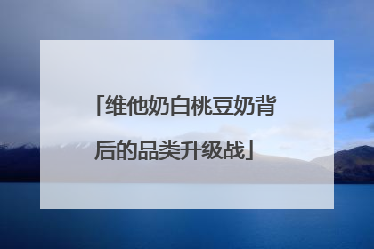 维他奶白桃豆奶背后的品类升级战