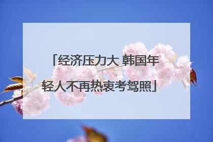 经济压力大 韩国年轻人不再热衷考驾照