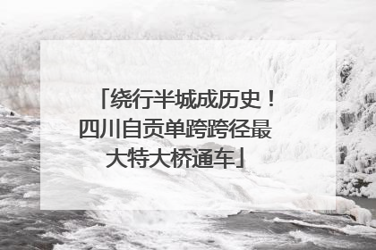 绕行半城成历史！四川自贡单跨跨径最大特大桥通车
