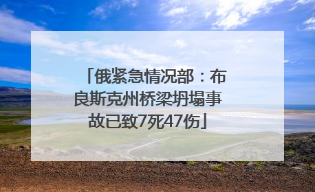 俄紧急情况部：布良斯克州桥梁坍塌事故已致7死47伤