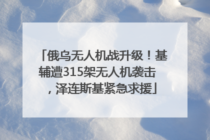 俄乌无人机战升级！基辅遭315架无人机袭击，泽连斯基紧急求援