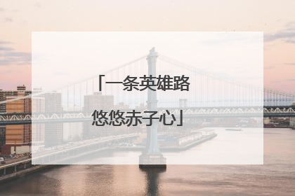 一条英雄路 悠悠赤子心
