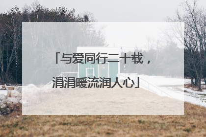 与爱同行二十载，涓涓暖流润人心