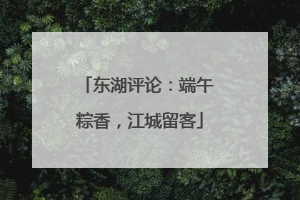 东湖评论：端午粽香，江城留客
