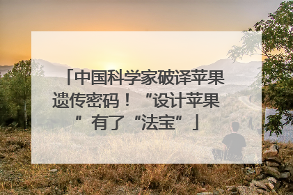 中国科学家破译苹果遗传密码！“设计苹果”有了“法宝”
