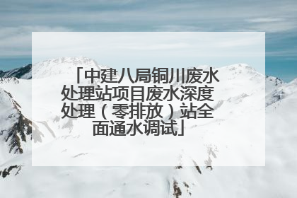 中建八局铜川废水处理站项目废水深度处理（零排放）站全面通水调试