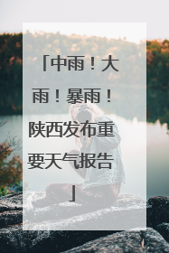 中雨！大雨！暴雨！陕西发布重要天气报告