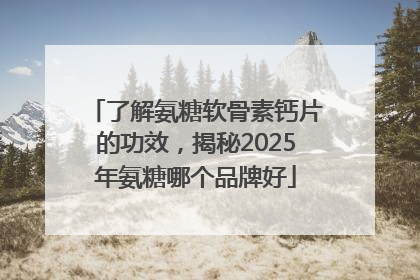 了解氨糖软骨素钙片的功效，揭秘2025年氨糖哪个品牌好