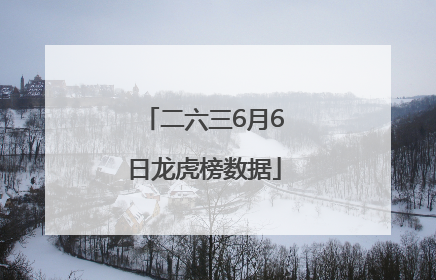 二六三6月6日龙虎榜数据