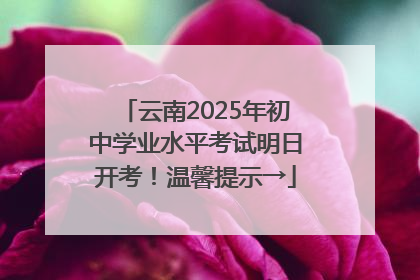 云南2025年初中学业水平考试明日开考！温馨提示→