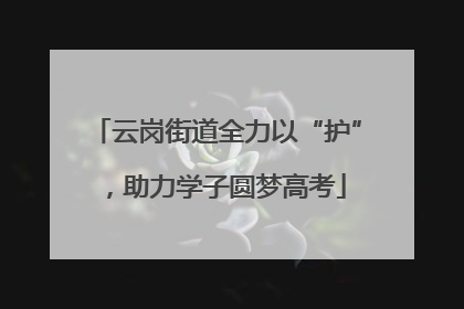 云岗街道全力以“护”，助力学子圆梦高考