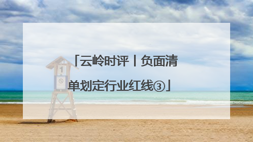 云岭时评丨负面清单划定行业红线③