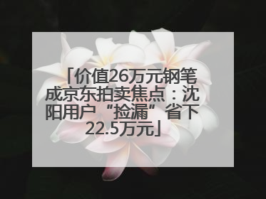 价值26万元钢笔成京东拍卖焦点：沈阳用户“捡漏”省下22.5万元