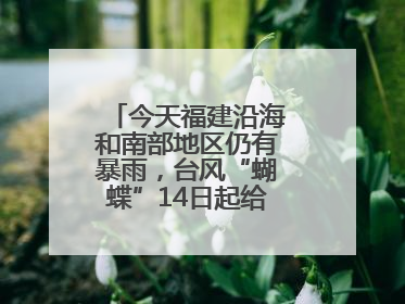 今天福建沿海和南部地区仍有暴雨，台风“蝴蝶”14日起给福建带来影响