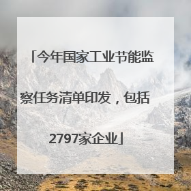 今年国家工业节能监察任务清单印发，包括2797家企业