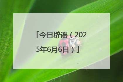 今日辟谣（2025年6月6日）