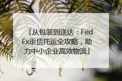 从包装到送达：FedEx重货托运全攻略，助力中小企业高效物流