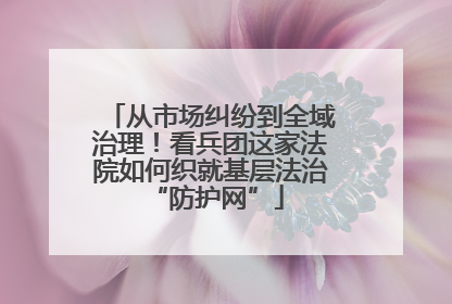 从市场纠纷到全域治理！看兵团这家法院如何织就基层法治 “防护网”