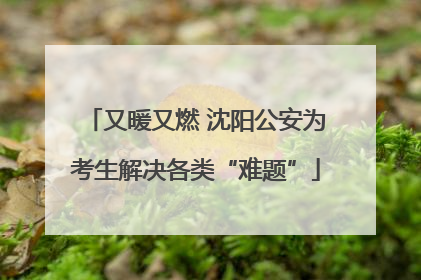 又暖又燃 沈阳公安为考生解决各类“难题”