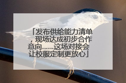 发布供给能力清单，现场达成初步合作意向……这场对接会让校服定制更放心