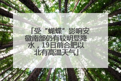 受“蝴蝶”影响安徽南部仍有较明显降水，19日前合肥以北有高温天气